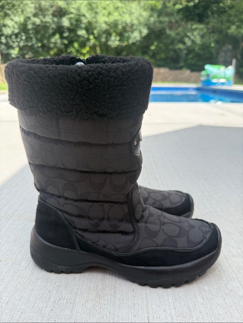 Coach Sonya Winter Snow Boots Black Side Zip Women’s US 8 - Picture 4 of 12